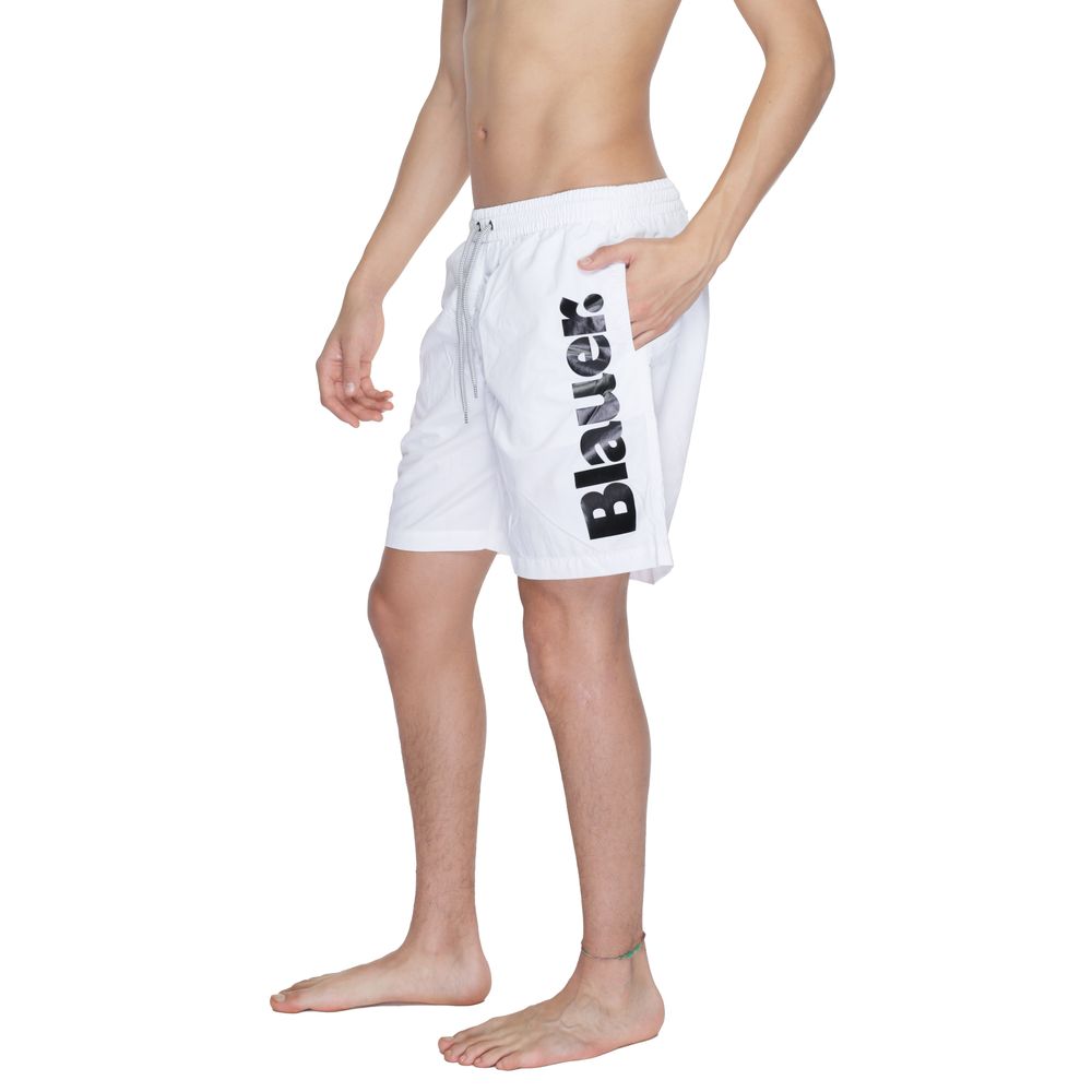 Blauer Weiße Polyamid-Badeshorts