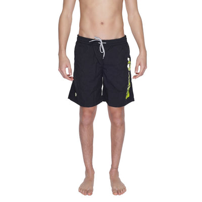 Blauer Schwarze Polyamid-Badeshorts