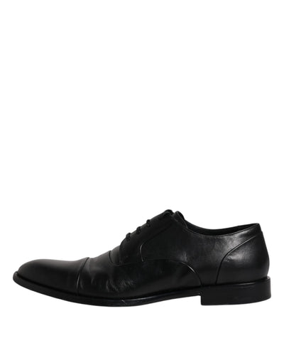 Dolce & Gabbana Schwarze Leder Schnürschuhe Männer Derby Formelle Schuhe