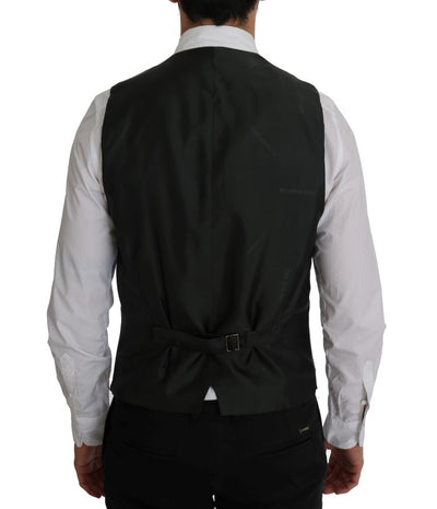 Dolce & Gabbana Schwarze STAFF Baumwollweste mit Streifen