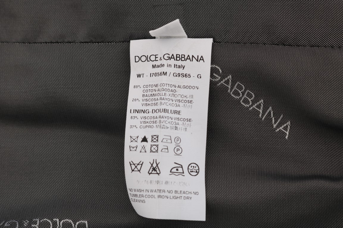 Dolce & Gabbana Graue STAFF Baumwollweste mit Streifen