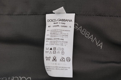 Dolce & Gabbana Graue STAFF Baumwollweste mit Streifen