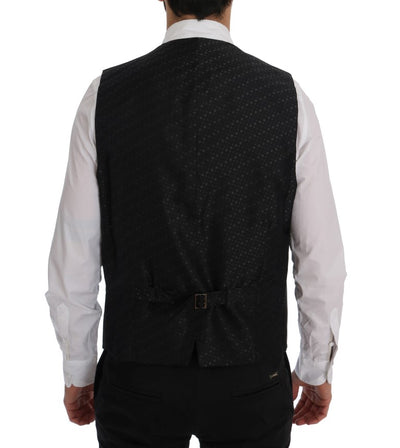 Dolce & Gabbana Graue STAFF Baumwollweste mit Streifen