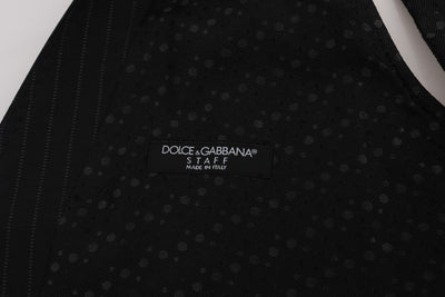Dolce & Gabbana Graue STAFF Baumwollweste mit Streifen