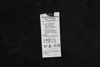 Dolce & Gabbana Schwarze STAFF Weste aus gestreifter Wolle