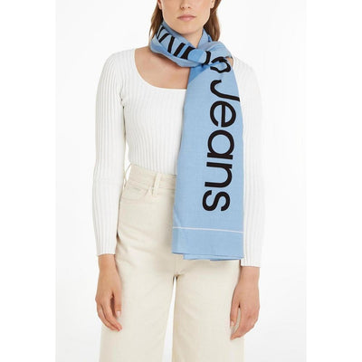 Calvin Klein Jeans Blauer Bio-Baumwollschal