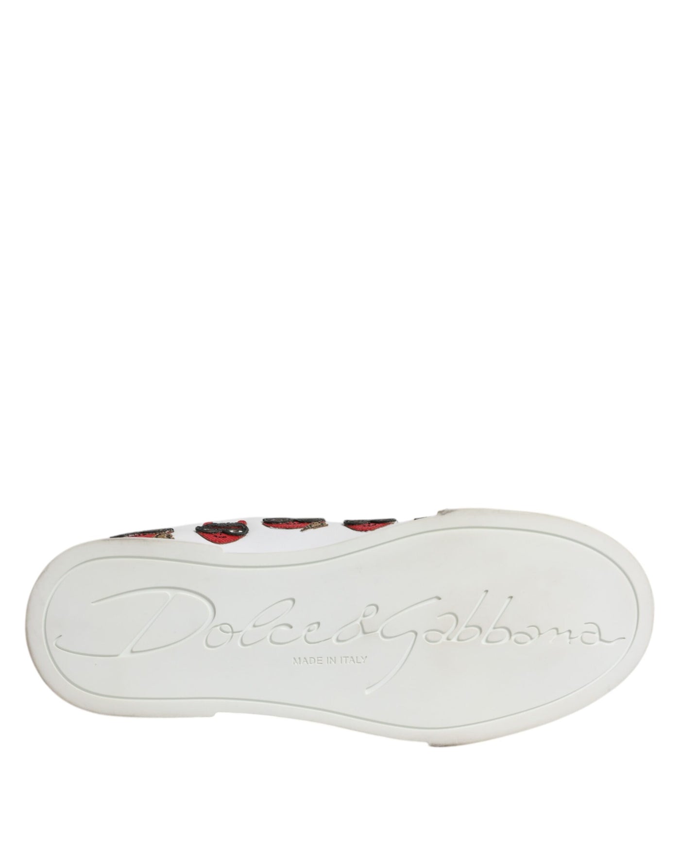 Dolce & Gabbana Weiß Devil Face Portofino Turnschuhe Schuhe