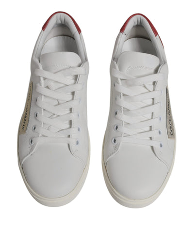 Dolce & Gabbana Weiß London Kalbsleder Turnschuhe Schuhe