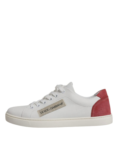 Dolce & Gabbana Weiß London Kalbsleder Turnschuhe Schuhe