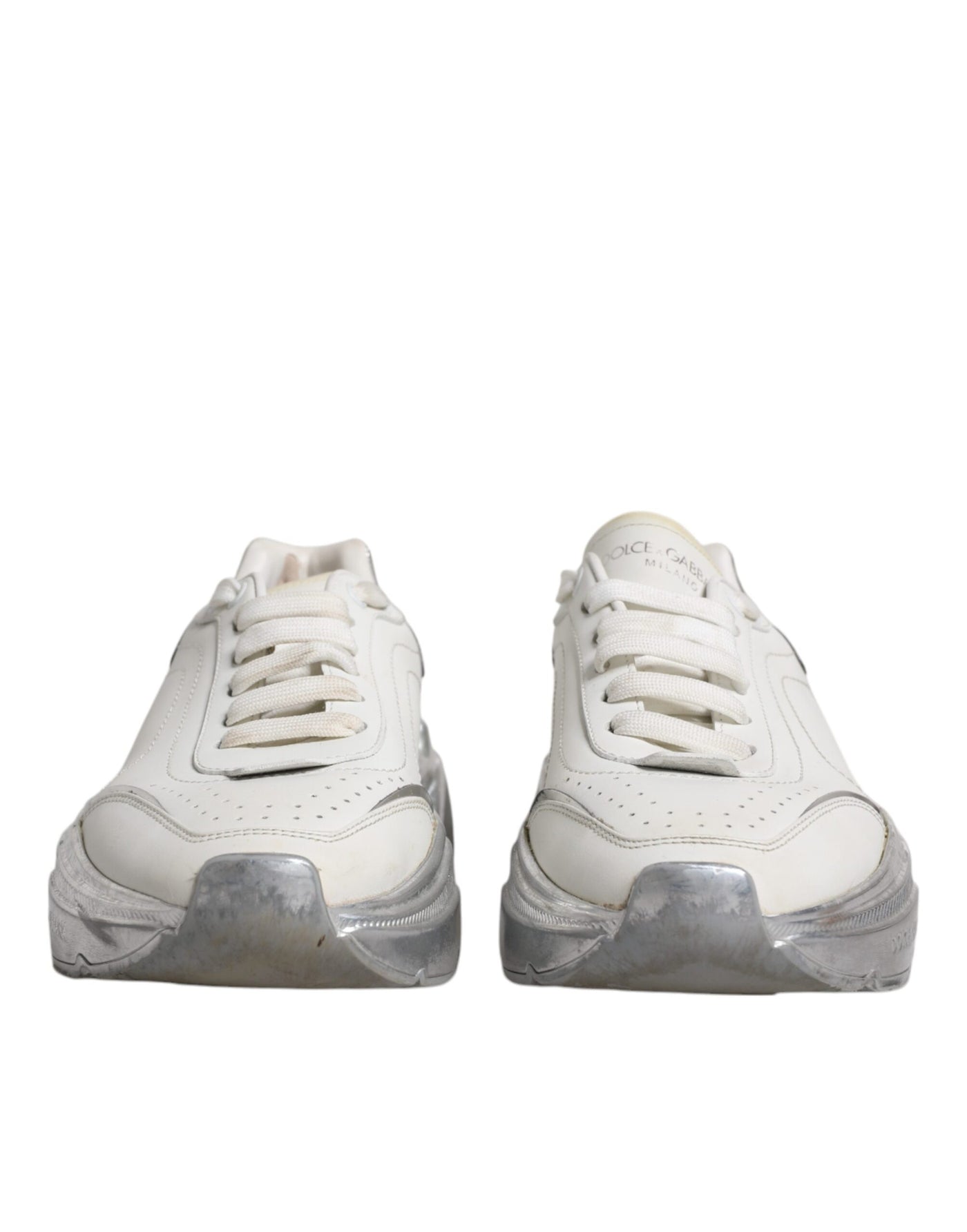 Dolce & Gabbana Weiß Silber Daymaster Low Top Turnschuhe Schuhe