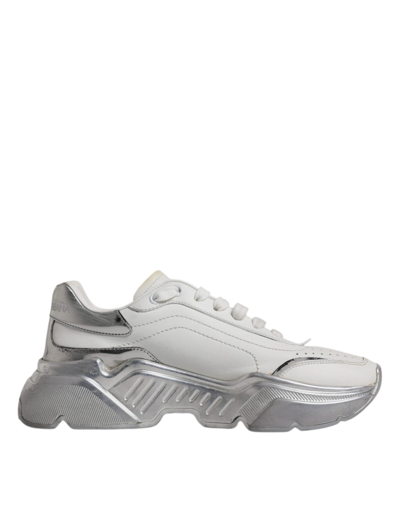 Dolce & Gabbana Weiß Silber Daymaster Low Top Turnschuhe Schuhe