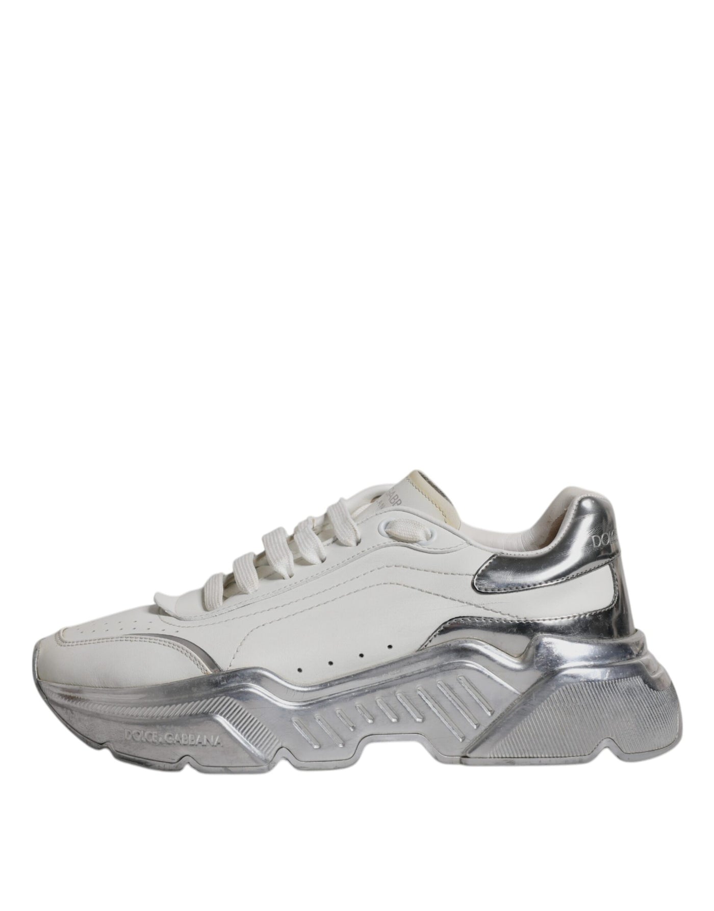Dolce & Gabbana Weiß Silber Daymaster Low Top Turnschuhe Schuhe