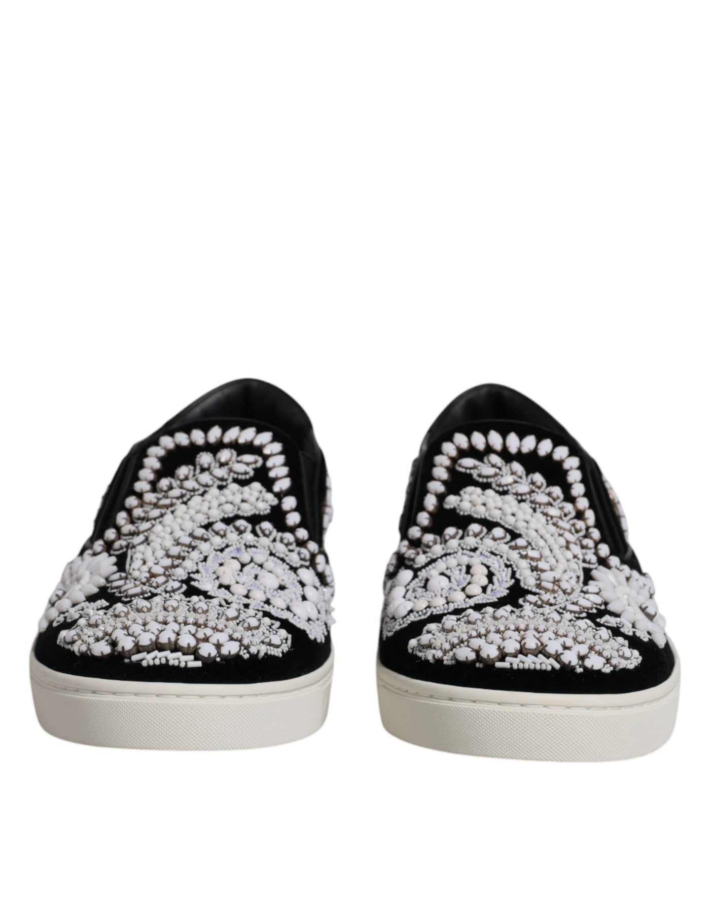 Dolce & Gabbana Schwarz verschönert London Männer Slip On Schuhe