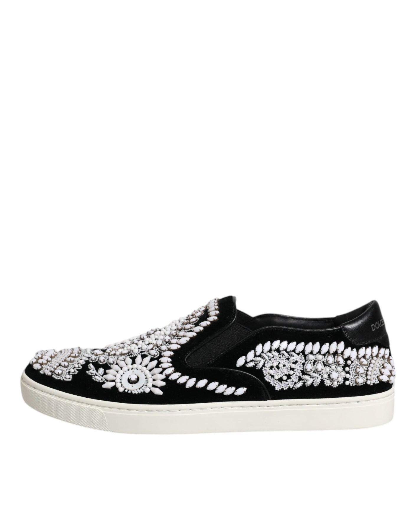 Dolce & Gabbana Schwarz verschönert London Männer Slip On Schuhe