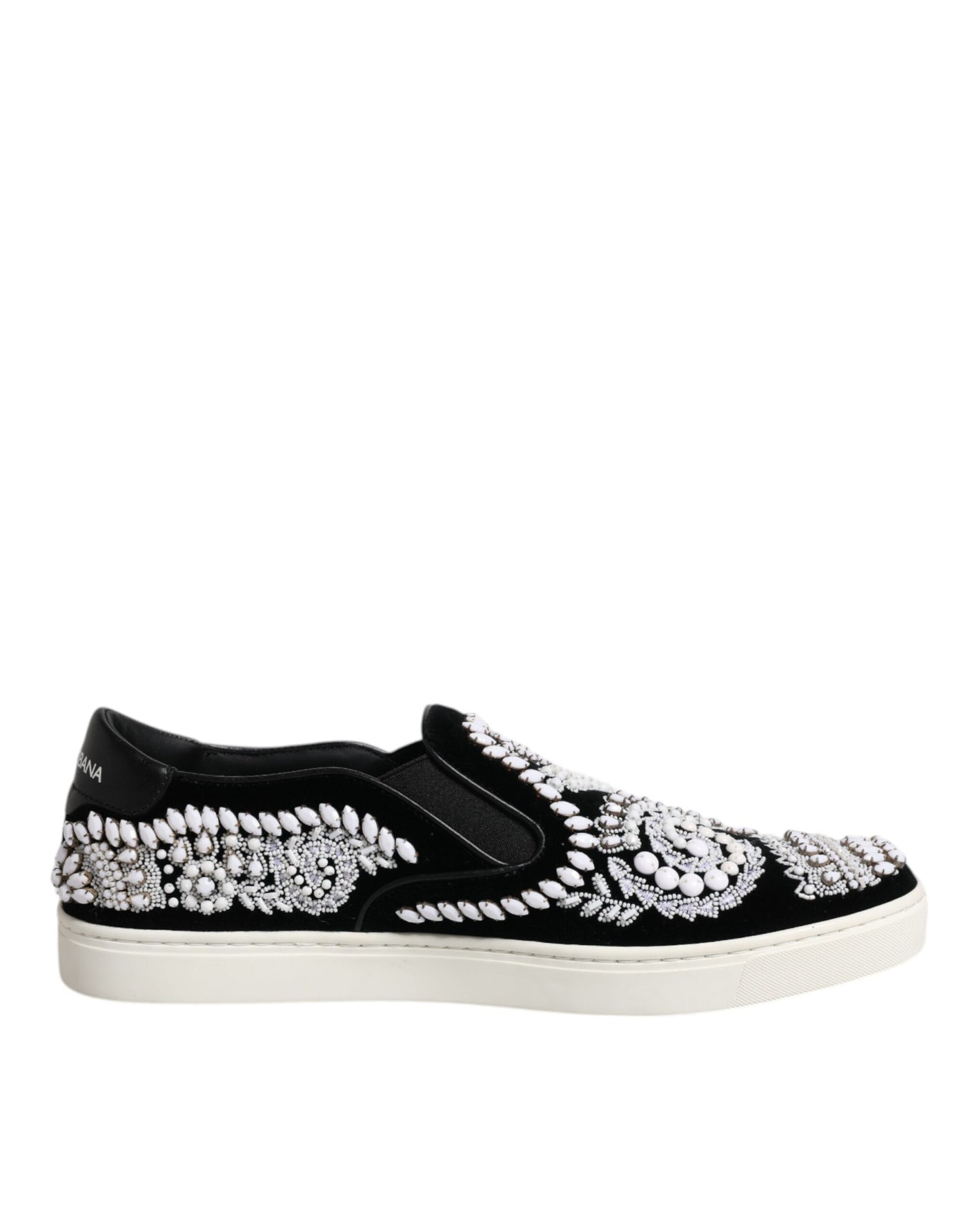 Dolce & Gabbana Schwarz verschönert London Männer Slip On Schuhe