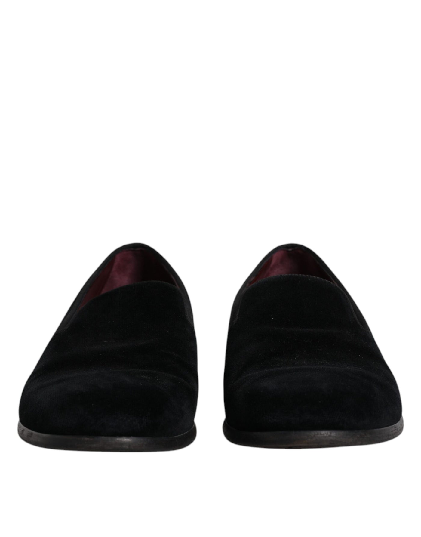 Dolce & Gabbana Schwarzer Samt Loafers Formal Männer Kleid Schuhe