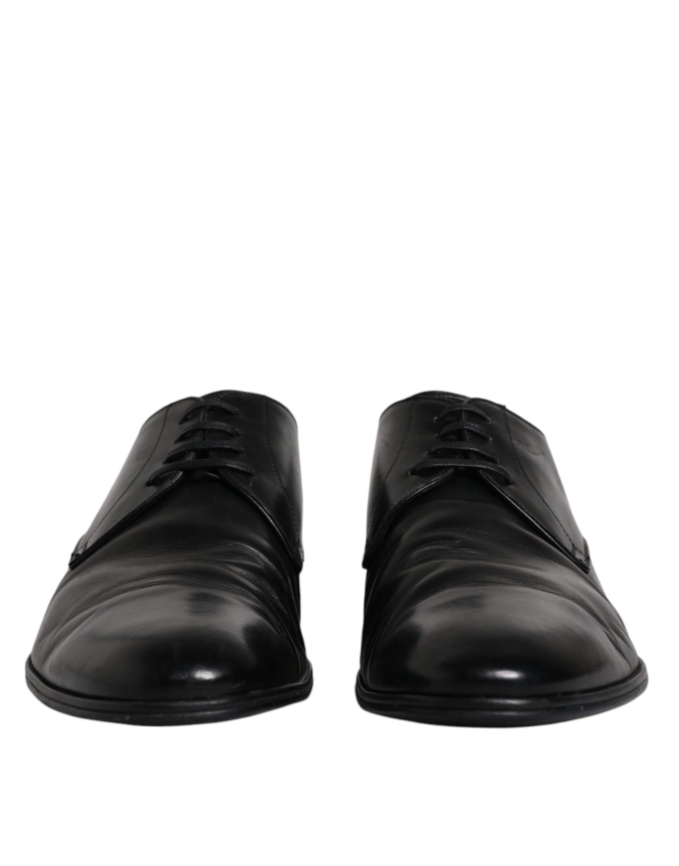 Dolce & Gabbana Schwarzes Lackleder Derby Herren Anzugschuhe
