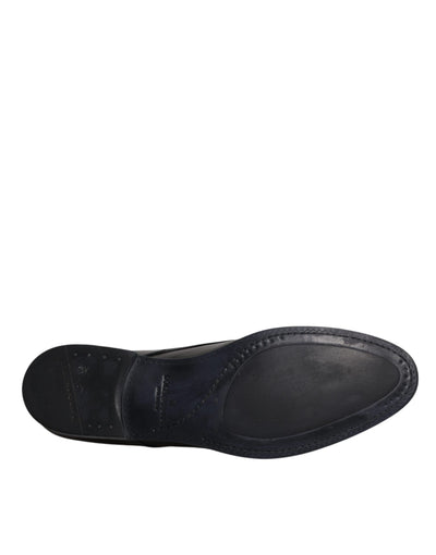 Dolce & Gabbana Schwarzes Lackleder Derby Herren Anzugschuhe
