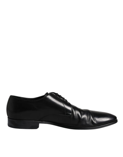 Dolce & Gabbana Schwarzes Lackleder Derby Herren Anzugschuhe