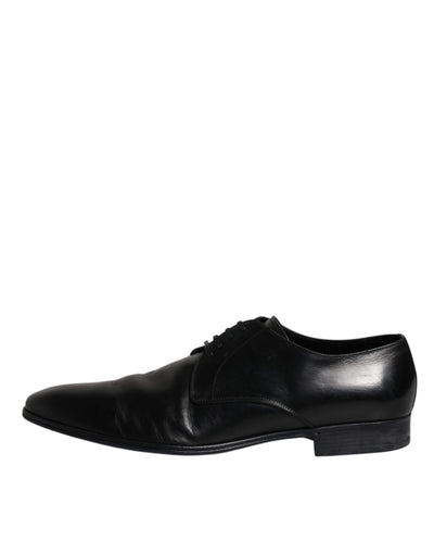 Dolce & Gabbana Schwarzes Lackleder Derby Herren Anzugschuhe