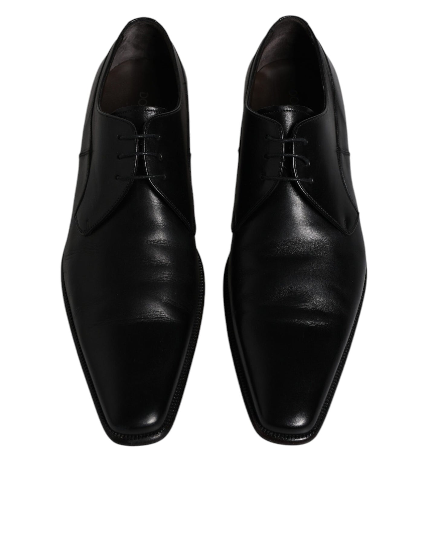 Dolce & Gabbana Schwarzes Leder Derby Männer Formelle Anzugschuhe