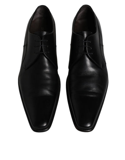 Dolce & Gabbana Schwarzes Leder Derby Männer Formelle Anzugschuhe