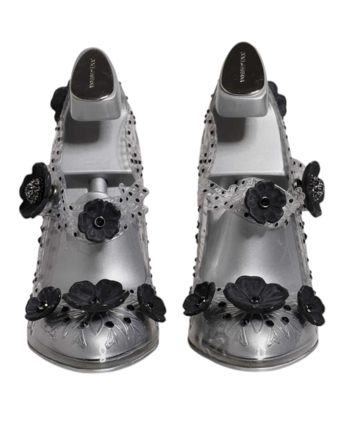 Dolce & Gabbana Klar Floral Kristall CINDERELLA Heels Schuhe