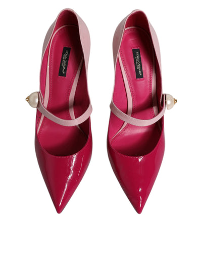 Dolce & Gabbana Zweifarbig Rosa Leder Mary Jane Heels Pumps Schuhe