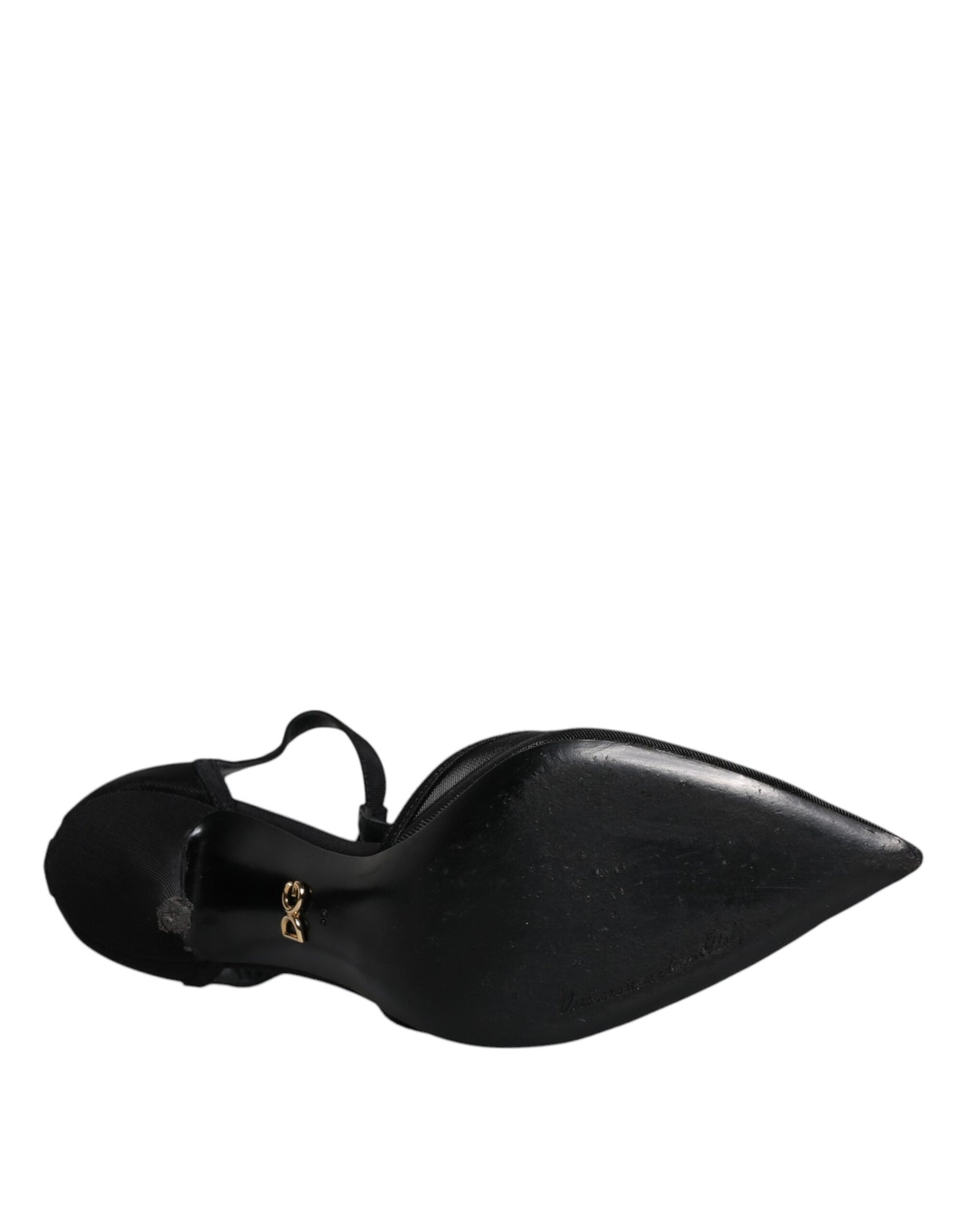 Dolce & Gabbana Schwarz Mesh T-strap Stiletto High Heels Schuhe