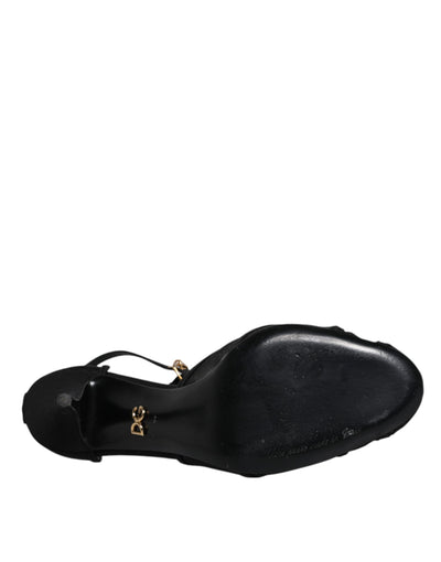 Dolce & Gabbana Schwarz Mesh Knöchelriemen Heels Pumps Schuhe