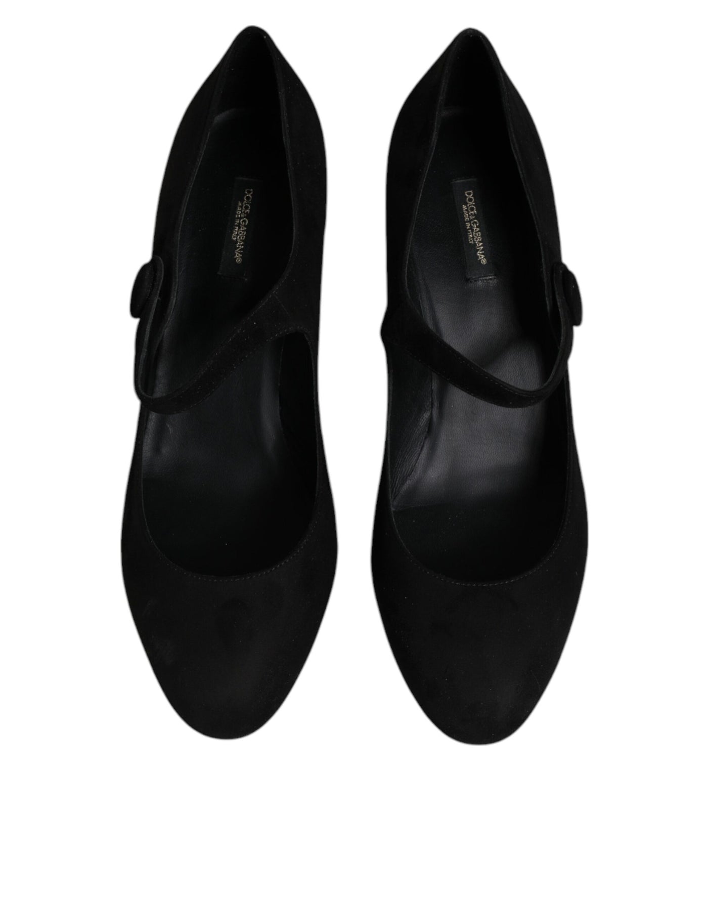 Dolce & Gabbana Schwarz Wildleder Leder Blockabsatz Pumps Schuhe
