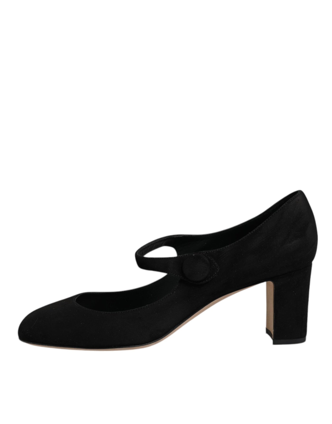 Dolce & Gabbana Schwarz Wildleder Leder Blockabsatz Pumps Schuhe