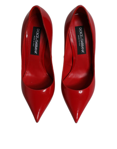 Dolce & Gabbana Rote Lackleder Stiletto Heels Pumps Schuhe