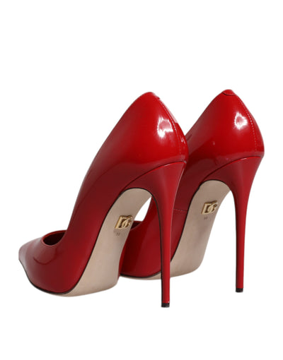 Dolce & Gabbana Rote Lackleder Stiletto Heels Pumps Schuhe