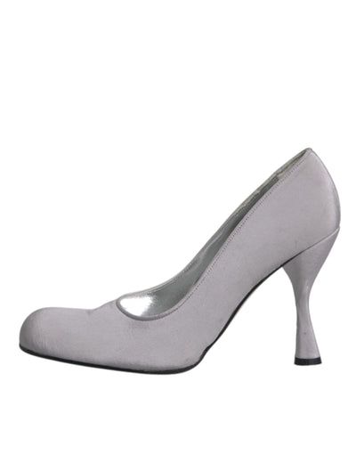 Dolce & Gabbana Graue Wildleder Leder Hochhackige Pumps Schuhe