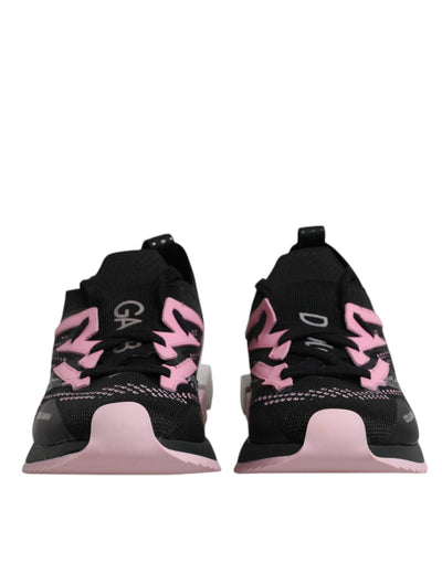 Dolce & Gabbana Schwarz Rosa SORRENTO Sport Stretch Turnschuhe Schuhe