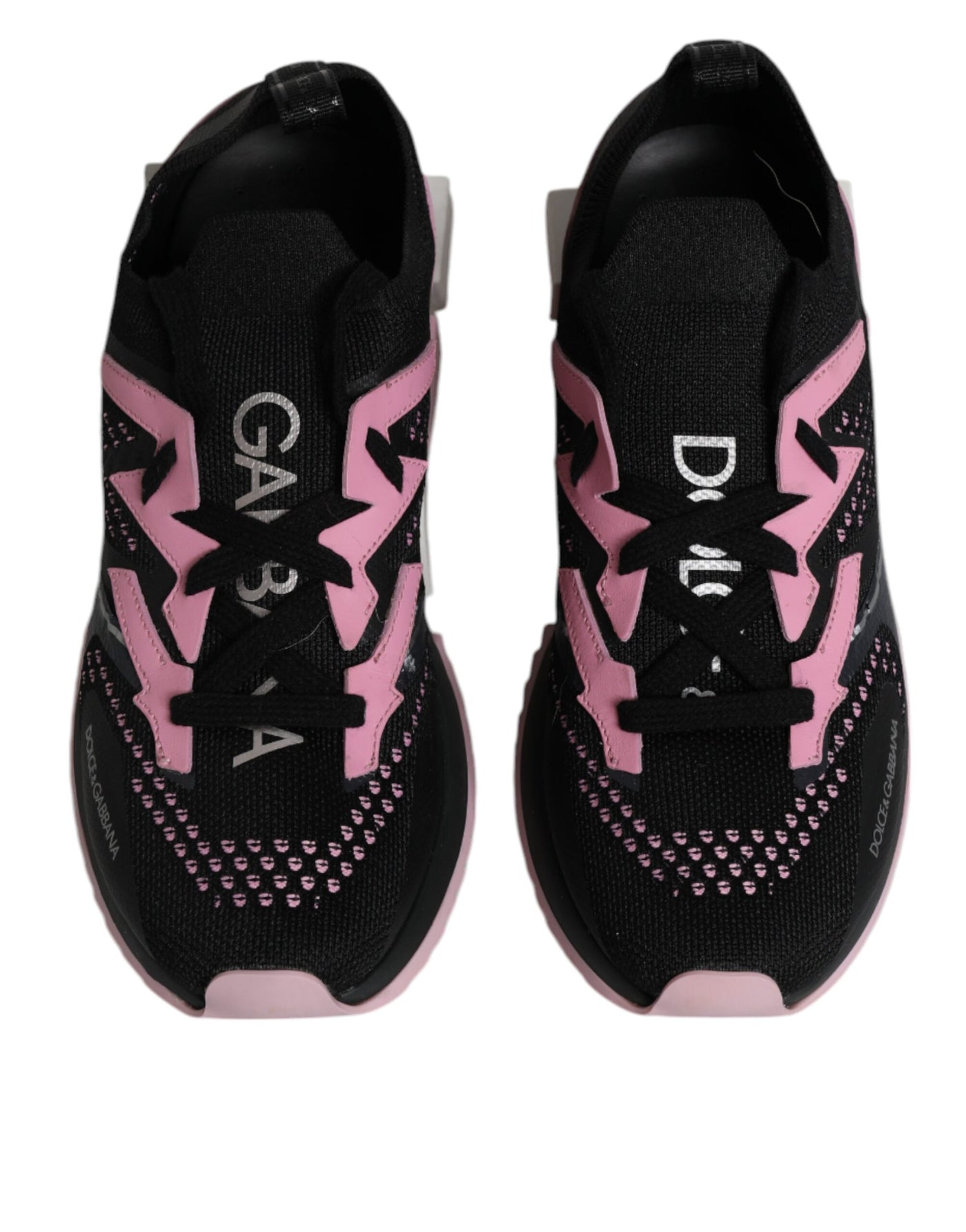 Dolce & Gabbana Schwarz Rosa SORRENTO Sport Stretch Turnschuhe Schuhe