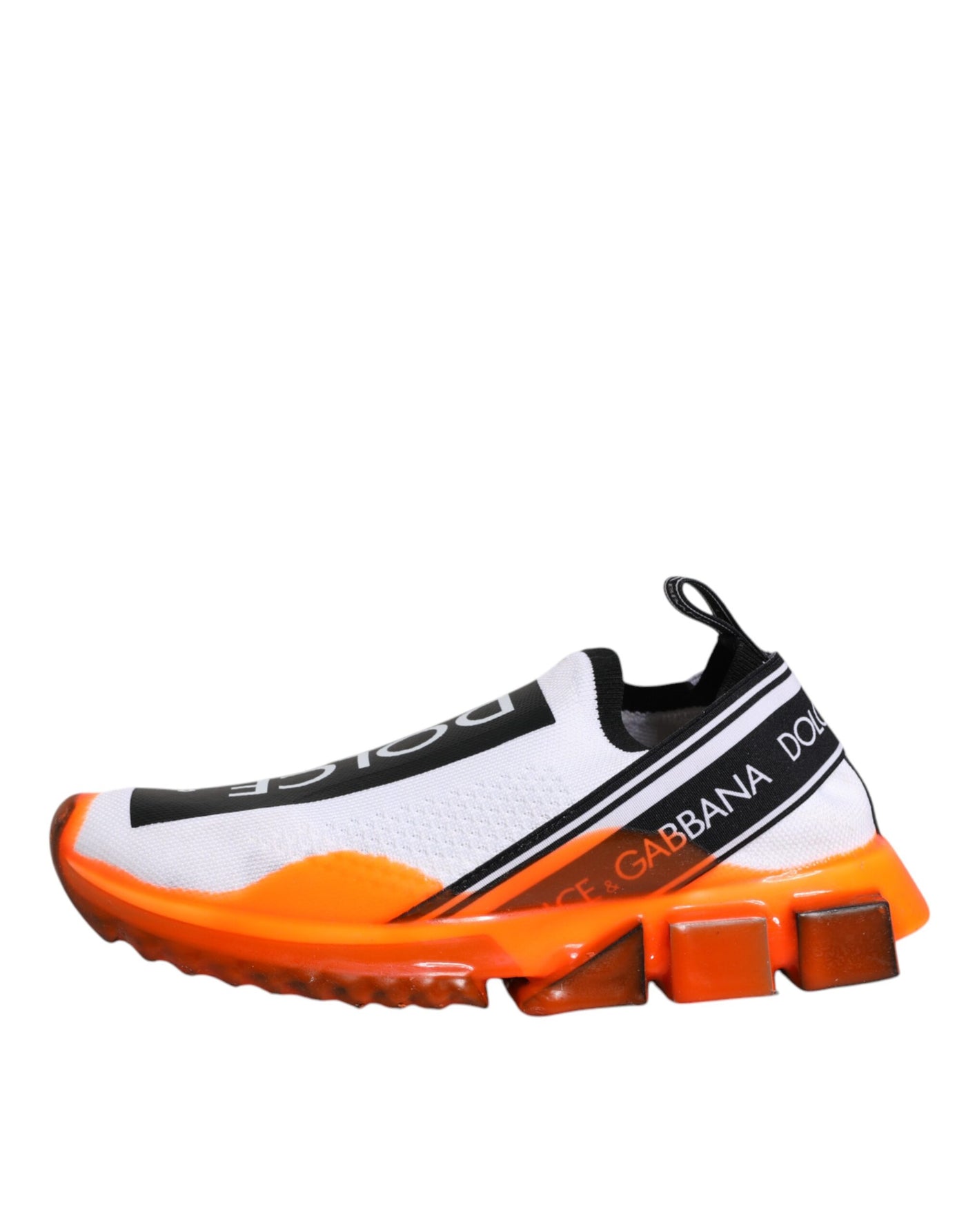 Dolce & Gabbana Weiß Orange Slip On Sorrento Turnschuhe Schuhe
