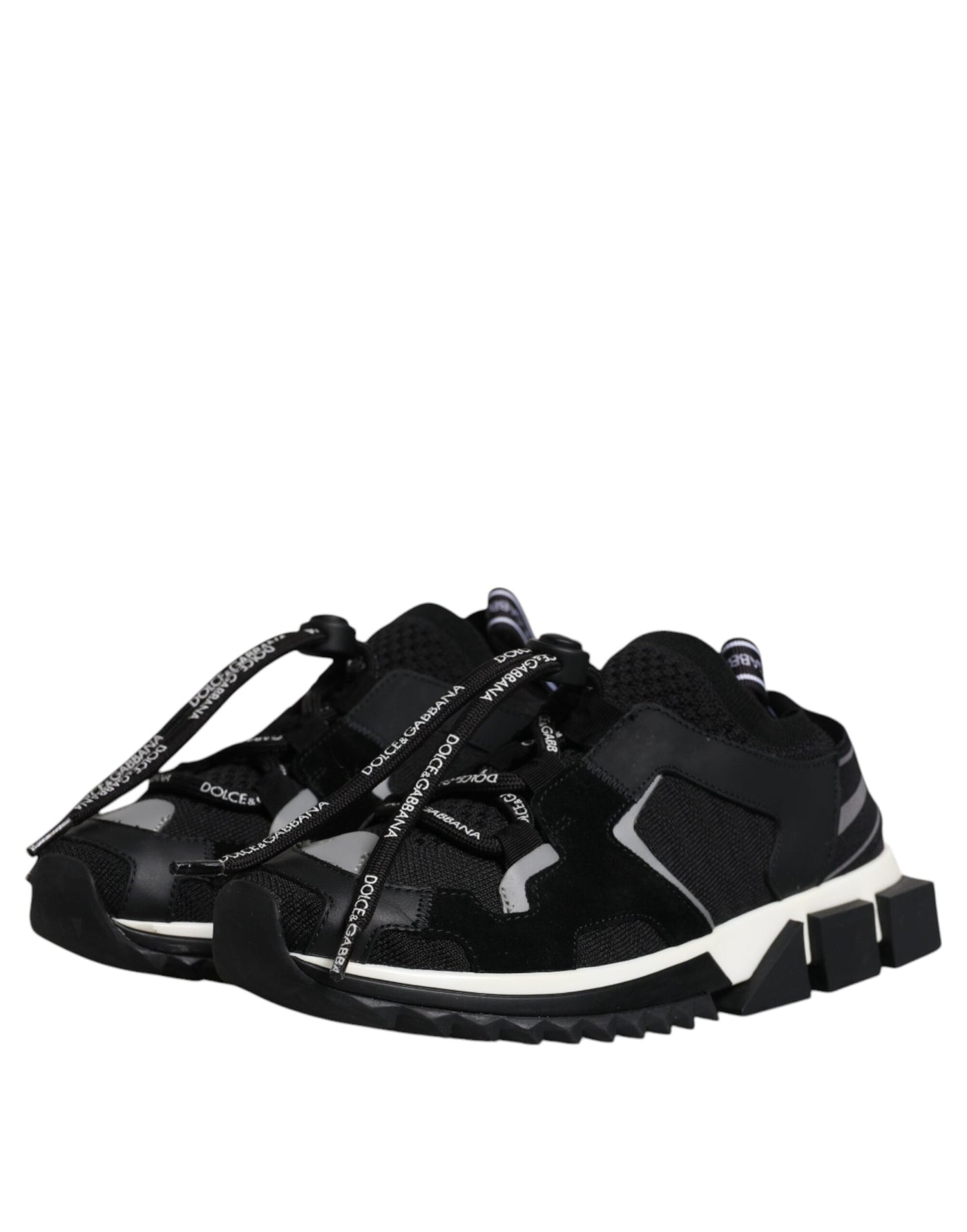 Dolce & Gabbana Schwarz Weiß Logo Sorrento Turnschuhe Schuhe