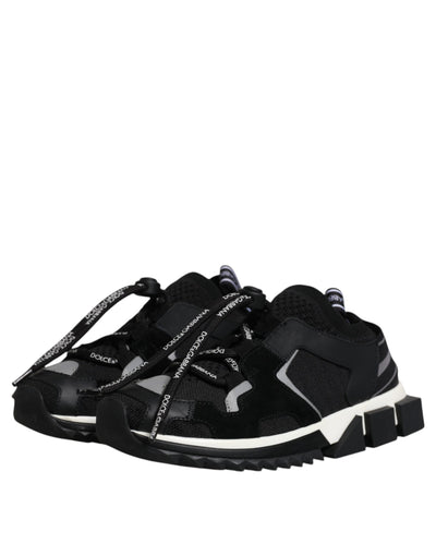 Dolce & Gabbana Schwarz Weiß Logo Sorrento Turnschuhe Schuhe
