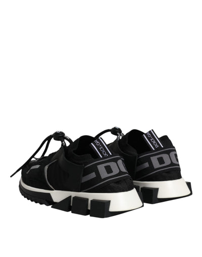 Dolce & Gabbana Schwarz Weiß Logo Sorrento Turnschuhe Schuhe