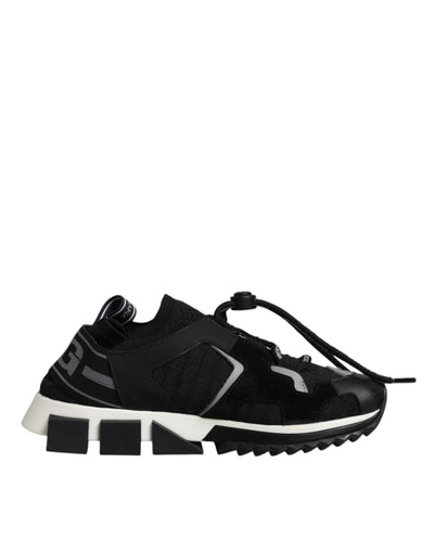 Dolce & Gabbana Schwarz Weiß Logo Sorrento Turnschuhe Schuhe