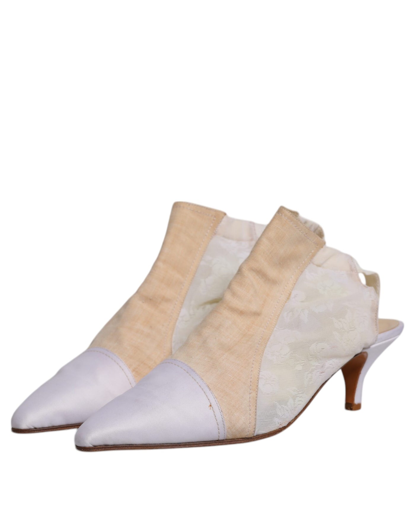Dolce & Gabbana Multicolor Patchwork Heels Slingback Schuhe