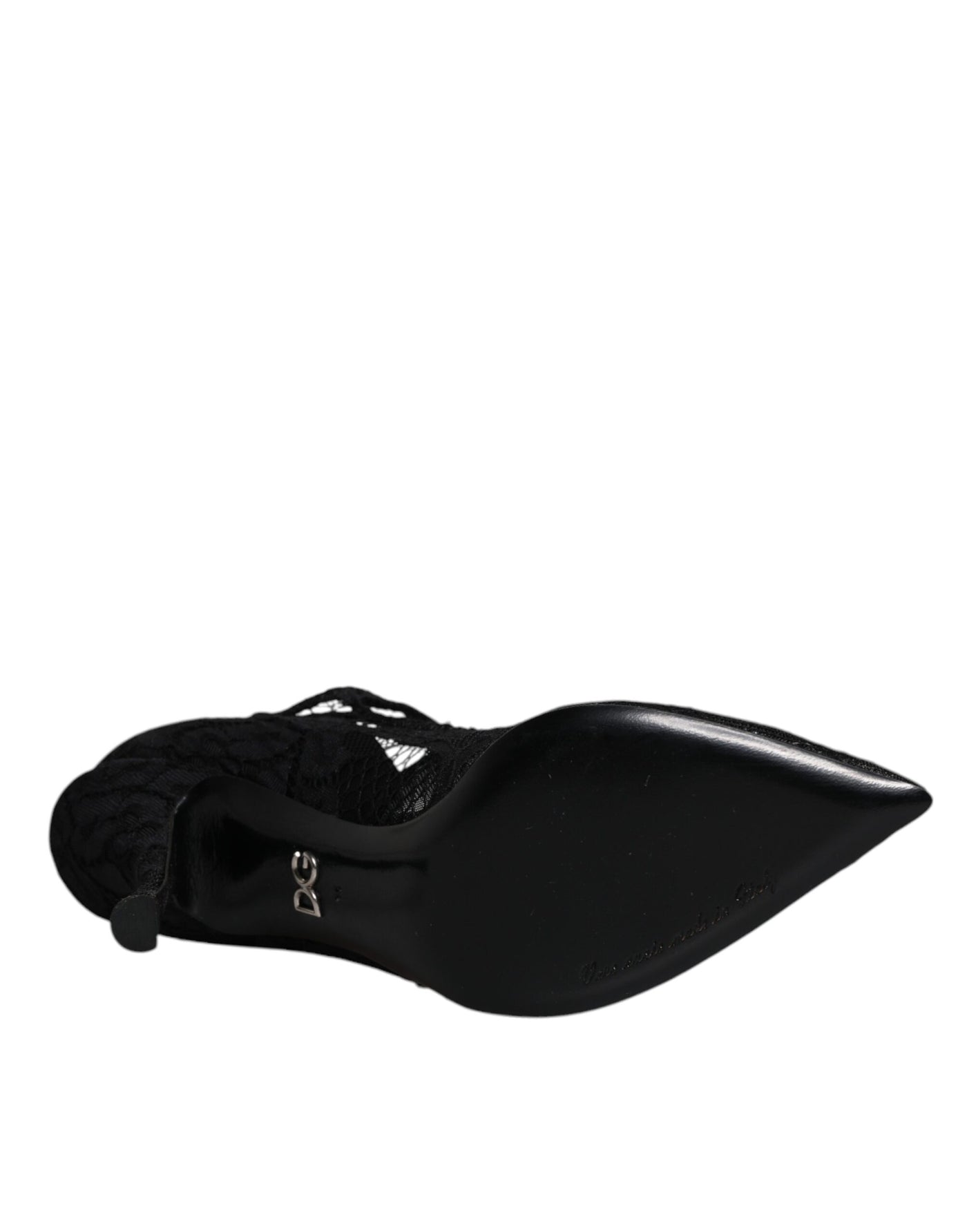 Dolce & Gabbana Schwarz Spitze Kristalle Mary Jane Pumps Schuhe