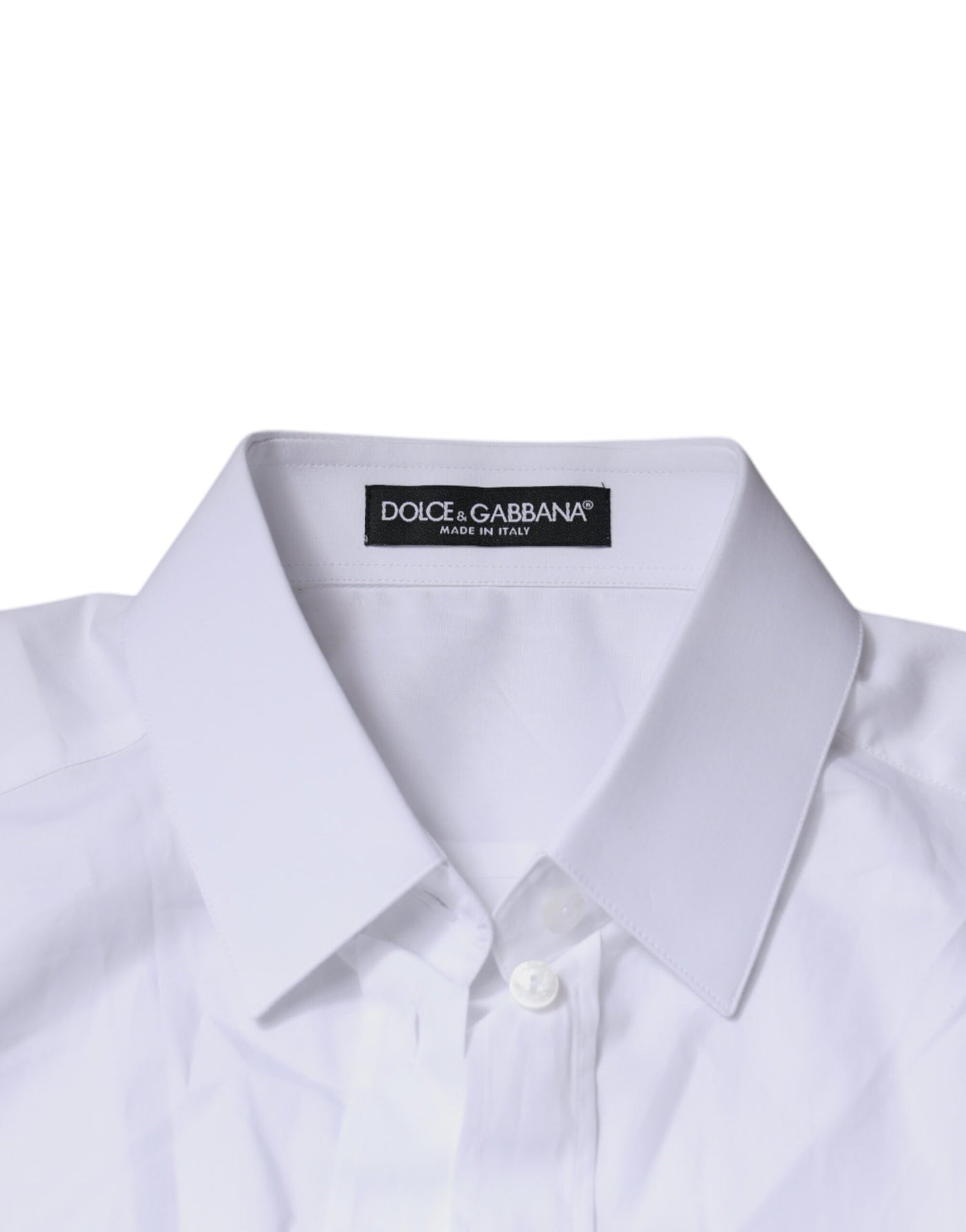 Dolce & Gabbana Weißes Baumwollhemd mit Kragen und langen Ärmeln