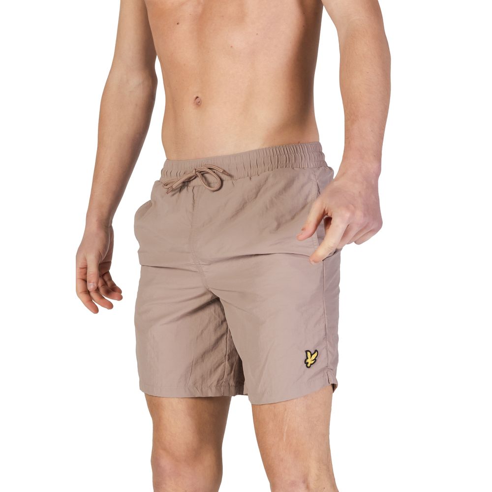 Lyle & Scott Graue Nylon-Badeshorts
