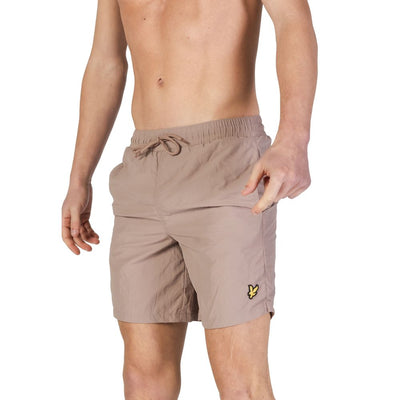 Lyle & Scott Graue Nylon-Badeshorts