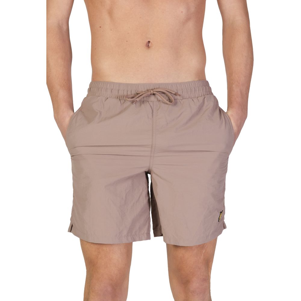 Lyle & Scott Graue Nylon-Badeshorts