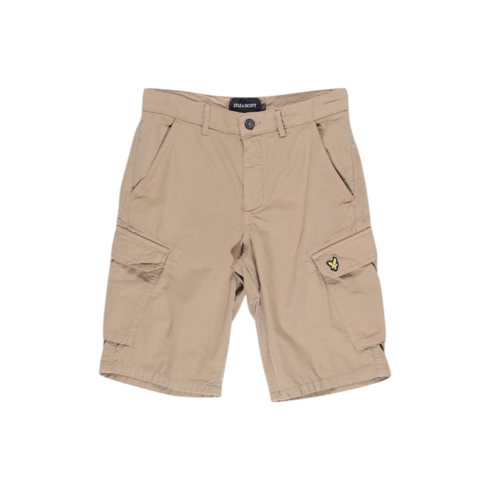 Lyle & Scott Beigefarbene Baumwoll-Bermudas