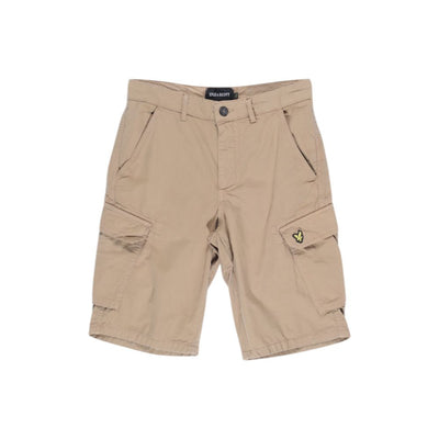 Lyle & Scott Beigefarbene Baumwoll-Bermudas